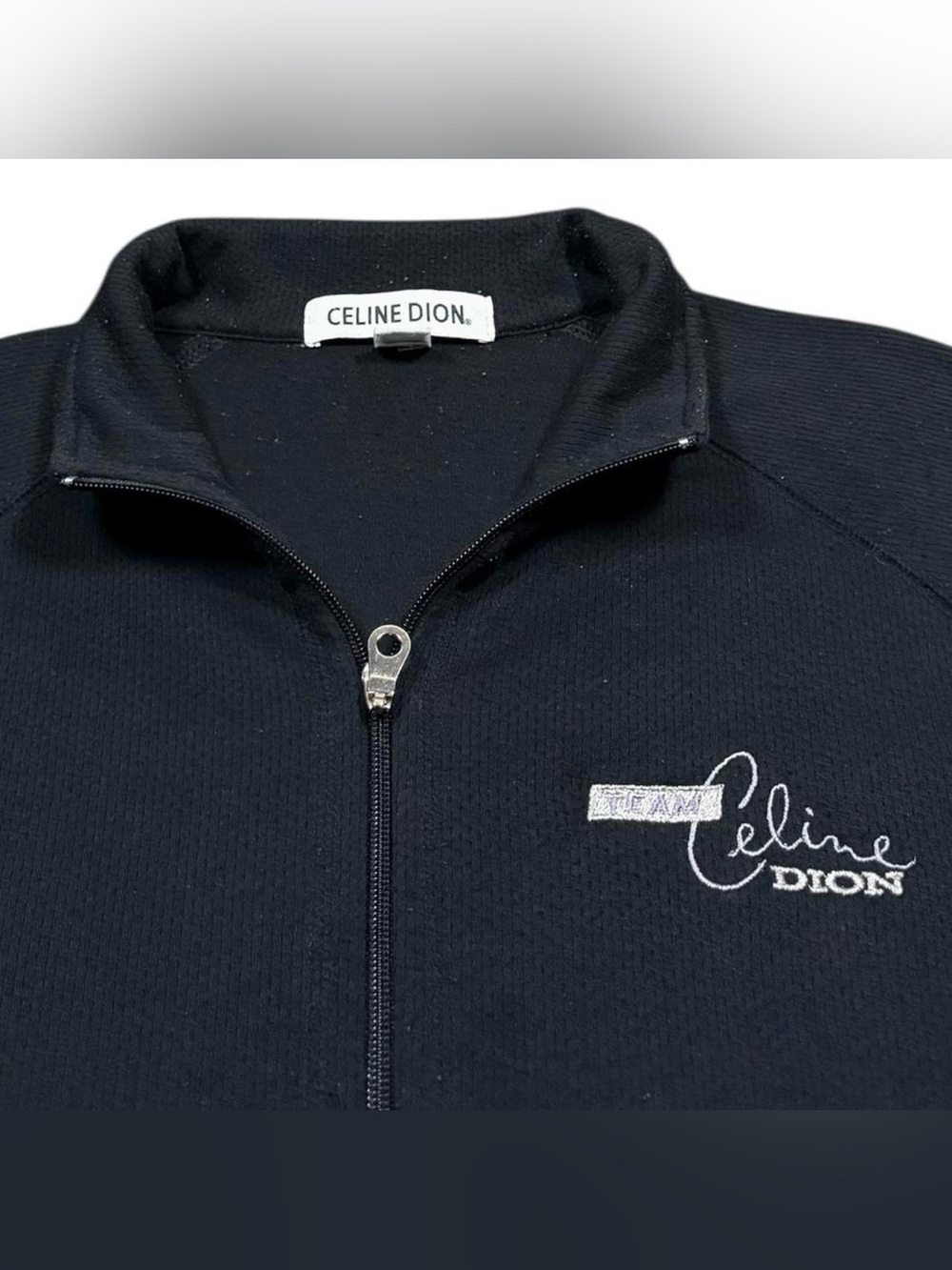 Celine Dion Team Tour Crew Full Zip Track Jacket Black Women’s Size XL Rare
